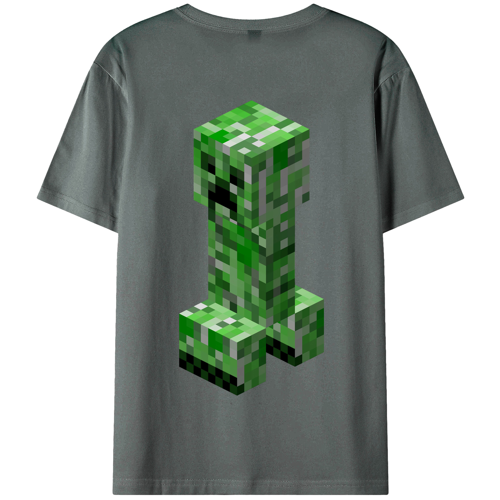 （画像用） マインクラフト ブロックの世界 Minecraft MC Block world 綿100％半袖Tシャツ（背面プリント）